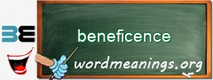 WordMeaning blackboard for beneficence